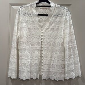Soft Surroundings Long Sleeve Lace Top